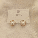 Geometric Earing Pearl Earing