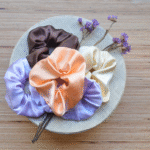 Multicolor Hair Scrunchies- set of 5 for Women & Girls