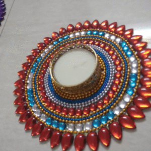 Handmade Rangoli and Tea light holder