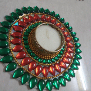 Handmade Tea light holder | Ready made Rangoli